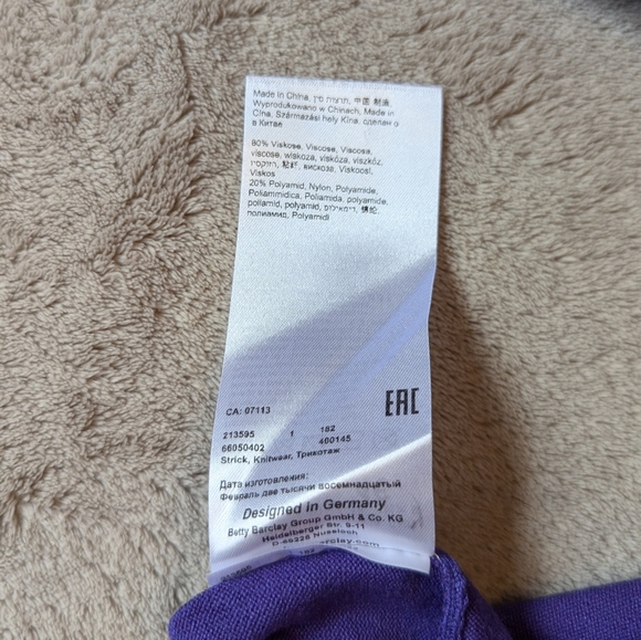 Betty Barclay studded sleeves purple top XL - Picture 8 of 8
